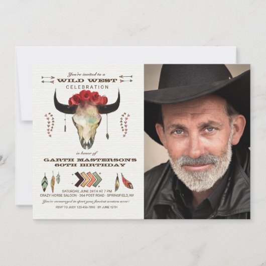 Westerne elementen Fotouitnodiging Kaart (Voorkant)