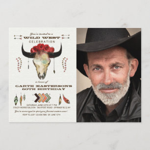 Westerne elementen Fotouitnodiging Kaart