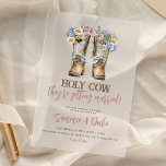 Westerne en landbloemen boots Rustic Wedding Acryl Uitnodigingen<br><div class="desc">Westerne en Country Flowers Boots Rustieke bruiloft Acryl Uitnodigingen</div>