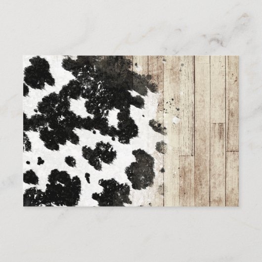 Westerne en landbloemen boots Rustic Wedding Informatiekaartje (Achterkant)