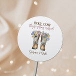 Westerne en landbloemen boots Rustic Wedding Ronde Sticker<br><div class="desc">Westerne en Country Flowers Boots Rustieke bruiloft Classic Ronde Sticker</div>
