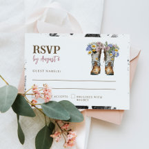 Westerne en landbloemen boots Rustic Wedding