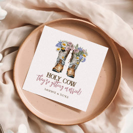 Westerne en landbloemen boots Rustic Wedding Servet