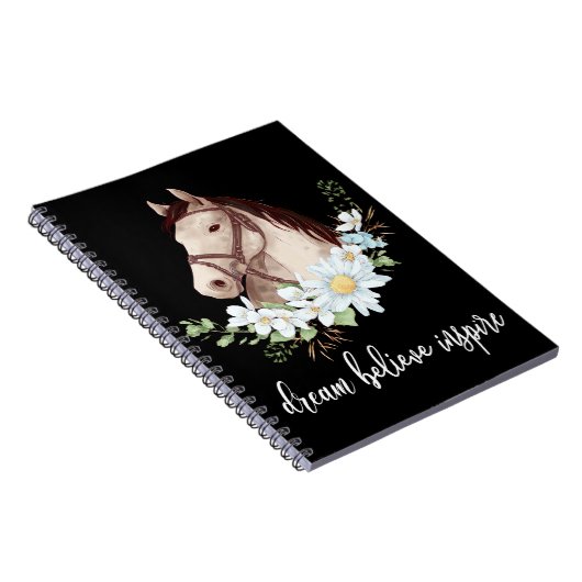 Westerne Equestrian Gift Motivatie Dreams Horse Notitieboek (Rechterzijde)