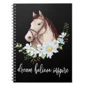Westerne Equestrian Gift Motivatie Dreams Horse Notitieboek (Voorkant)