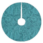 Westerne Faux Gereedgemaakte Lederen Print Blauwgr Kerstboom Rok (Voorkant)