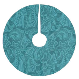 Westerne Faux Gereedgemaakte Lederen Print Blauwgr Kerstboom Rok