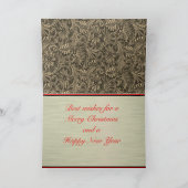 Westerne Faux Tooled Leather Print Kerst Kaart (Binnen)