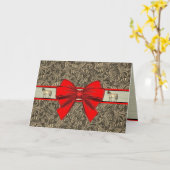 Westerne Faux Tooled Leather Print Kerst Kaart (Gele Bloem)