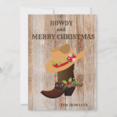 Westerne feestdag voor Pet met cowboy Boot Feestdagenkaart (Voorkant)