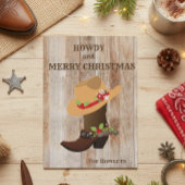 Westerne feestdag voor Pet met cowboy Boot Feestdagenkaart