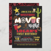 Westerne film avond verjaardag uitnodiging (Voorkant / Achterkant)