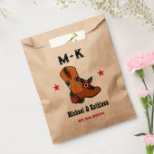 Westerne Floral Cowboy Boot Boho Country Weddensch Bedankzakje (Gezegeld)