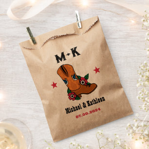 Westerne Floral Cowboy Boot Boho Country Weddensch Bedankzakje