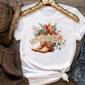 Westerne Floral Cowboy Boots Howdy Y'all T-Shirt