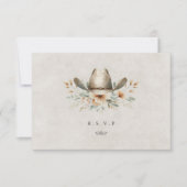 Westerne floral Cowboy pet maaltijden keuzes RSVP (Voorkant)