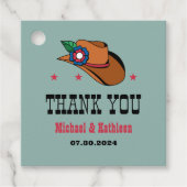 Westerne Floral Cowboy Pet Rustic Country Wedding Bedankjes Labels (Voorkant)