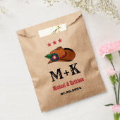 Westerne Floral Cowboy Pet Rustic Country Wedding Bedankzakje (Gezegeld)