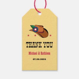 Westerne Floral Cowboy Pet Rustic Country Wedding Cadeaulabel
