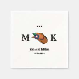 Westerne Floral Cowboy Pet Rustic Country Wedding Servet