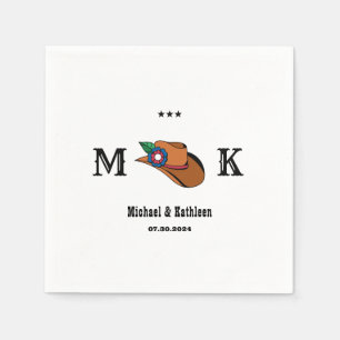 Westerne Floral Cowboy Pet Rustic Country Wedding Servet