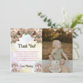 Westerne Floral Verjaardagsfoto Dank u kaart (Staand voorkant)