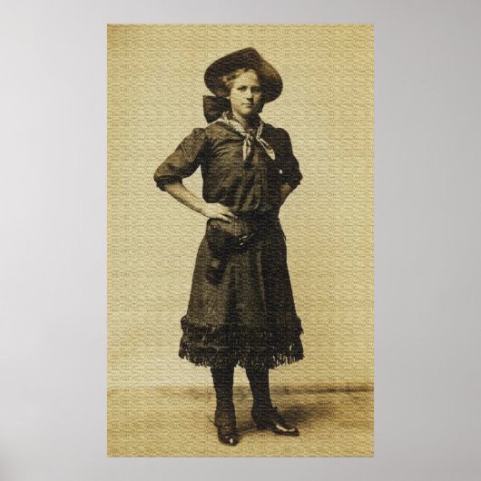 Westerne foto van Cowgirl Poster (Voorkant)