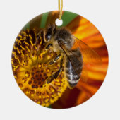 Westerne foto van honingbijen keramisch ornament (Voorkant)