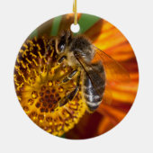 Westerne foto van honingbijen keramisch ornament (Achterkant)