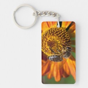 Westerne foto van honingbijen sleutelhanger
