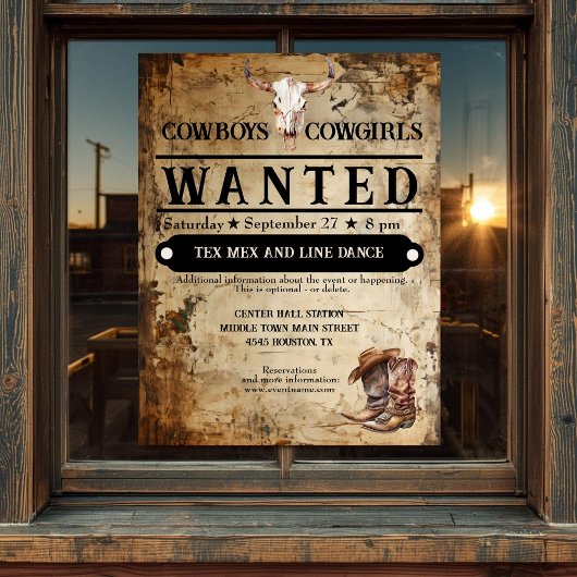 Westerne gebeurtenisflyer flyer