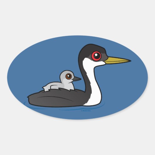 Westerne geboorte met baby ovale sticker (Voorkant)