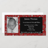 Westerne geboorteaankondiging van Baby Aankondiging (Voorkant / Achterkant)