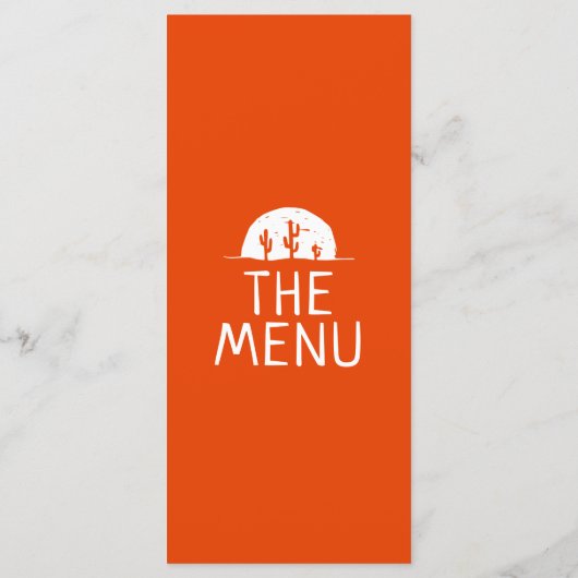 Westerne gebrande Oranje hand getekende moderne br Menu (Achterkant)