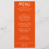 Westerne gebrande Oranje hand getekende moderne br Menu (Voorkant)