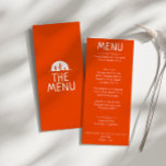 Westerne gebrande Oranje hand getekende moderne br Menu<br><div class="desc">Een western verbrand sinaasappel vet retro bruiloft diner menu. Welke kenmerken chic sjabloon ontwerp van boho  terracotta verbrande oranje achtergrond en witte hand geschreven vet menu met hand getrokken cactus plant. En met de hand getrokken tribale mystieke oog op de rug. Perfect en passend bij de hele suite.</div>