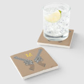 Westerne gecroseerde Pistolen met een Onderzetter  (Zijkant)