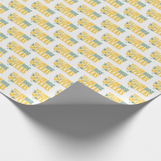 Westerne Gele Rose uit Texas Cadeaupapier (Hoek)