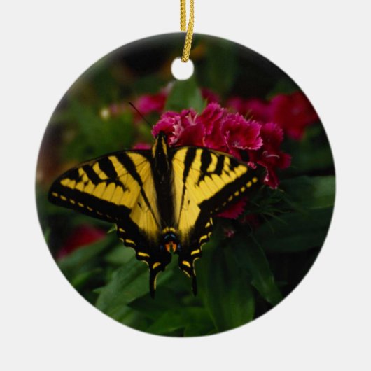 Westerne Gele Zwemstaart Keramisch Ornament (Voorkant)