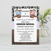 Westerne Gender Reveal Shower Country Boots Kaart (Staand voorkant)