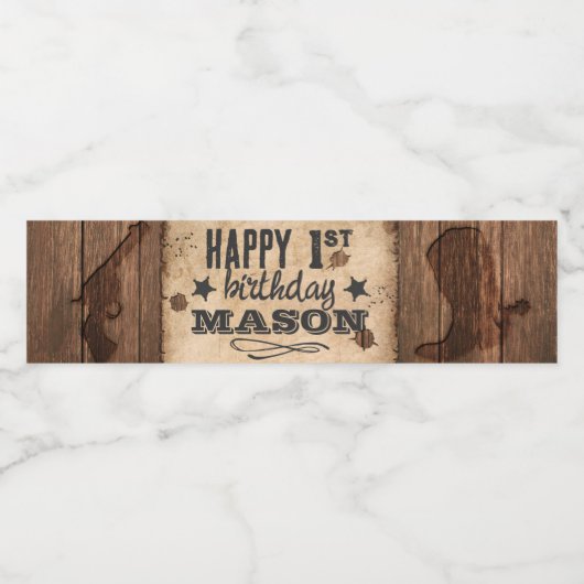 Westerne gepersonaliseerde flesetiketten waterfles etiket (Enkel label)