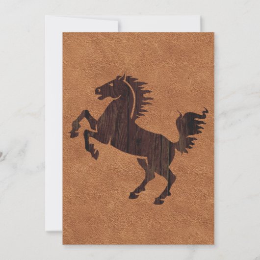 Westerne, gerespecteerde lederen bruiloft kaart (Achterkant)