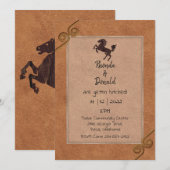 Westerne, gerespecteerde lederen bruiloft kaart (Voorkant / Achterkant)
