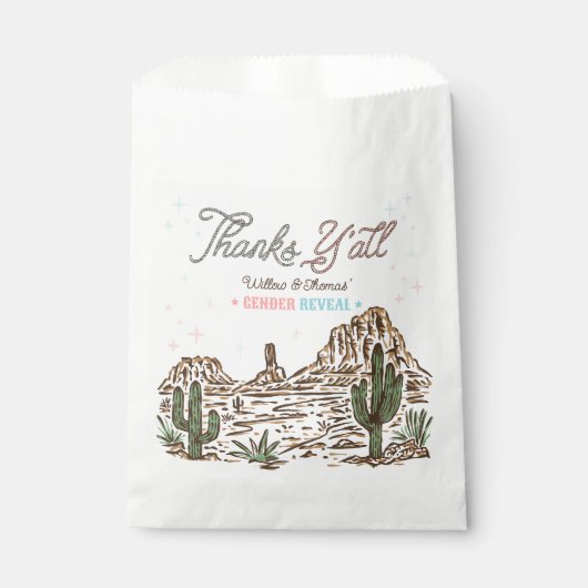 Westerne geslachtsonthulling cowboy of cowgirl bedankzakje (Voorkant)