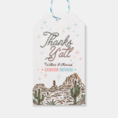 Westerne geslachtsonthulling cowboy of cowgirl cadeaulabel (Voorkant)