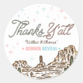 Westerne geslachtsonthulling cowboy of cowgirl ronde sticker (Voorkant)