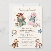 Westerne geslachtsonthulling cowgirl of cowboy kaart (Voorkant)