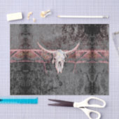 Westerne geslepen textuur Rustic Gray Pink Bull Sk Tissuepapier (Craft)