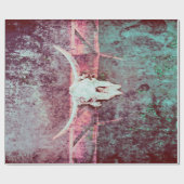 Westerne gespleten textuur Rustic Blauwgroen Bull  Cadeaupapier (Vlak)