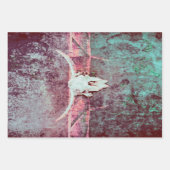 Westerne gespleten textuur Rustic Blauwgroen Bull Inpakpapier Vel (Voorkant 2)